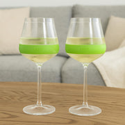 Stemmed Acrylic Cooling Wine Glasses 14oz | Set of 2 | Green