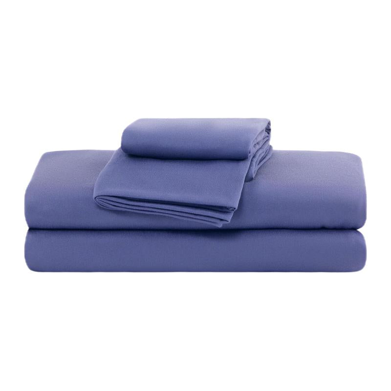 100% Microfiber Jersey Knit Sheet Set with Pillowcases - Navy