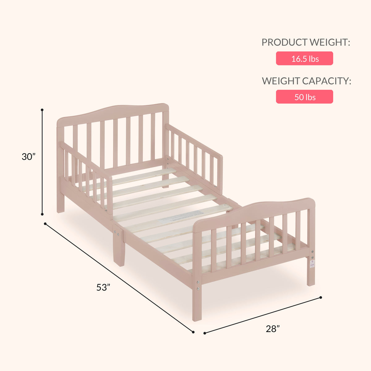 Dream On Me Memphis Classic Design Toddler Bed