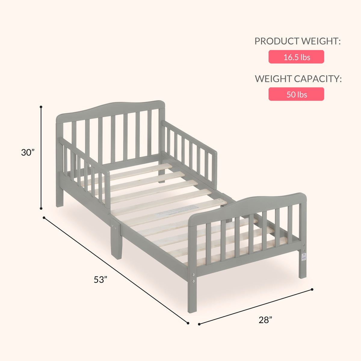 Dream On Me Memphis Classic Design Toddler Bed