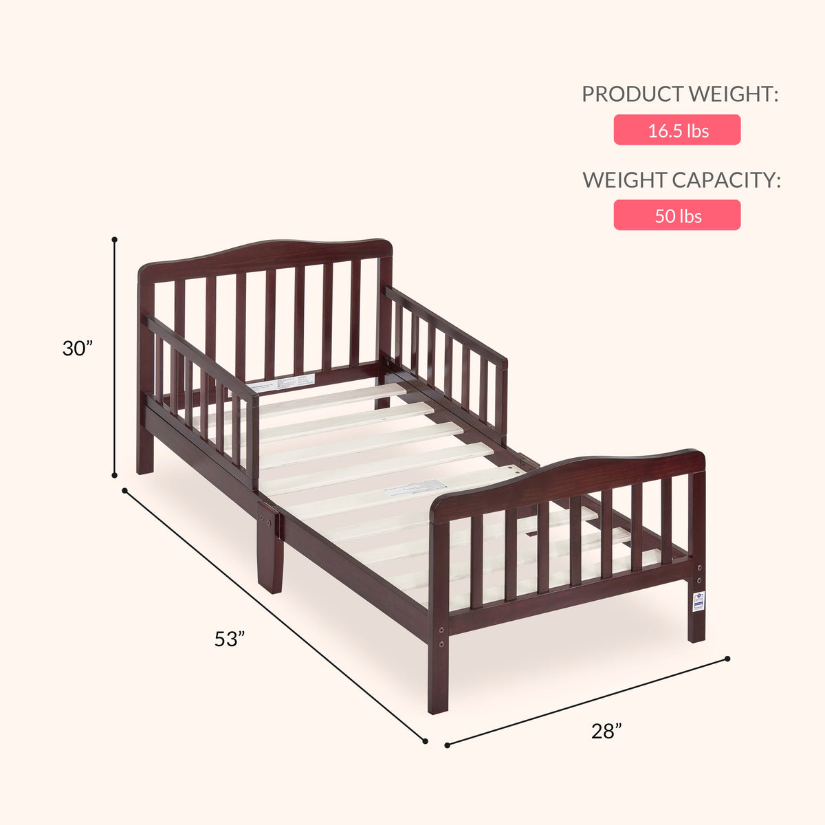 Dream On Me Memphis Classic Design Toddler Bed