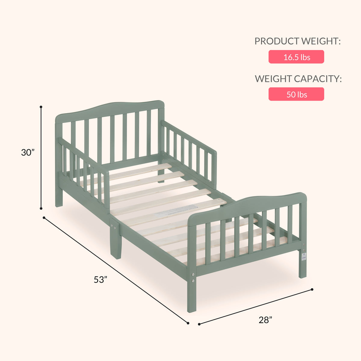 Dream On Me Memphis Classic Design Toddler Bed