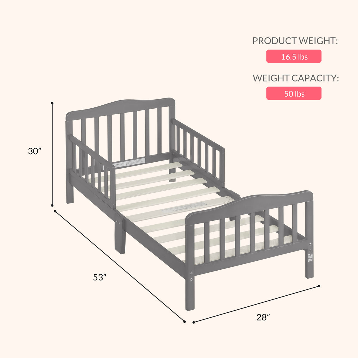 Dream On Me Memphis Classic Design Toddler Bed