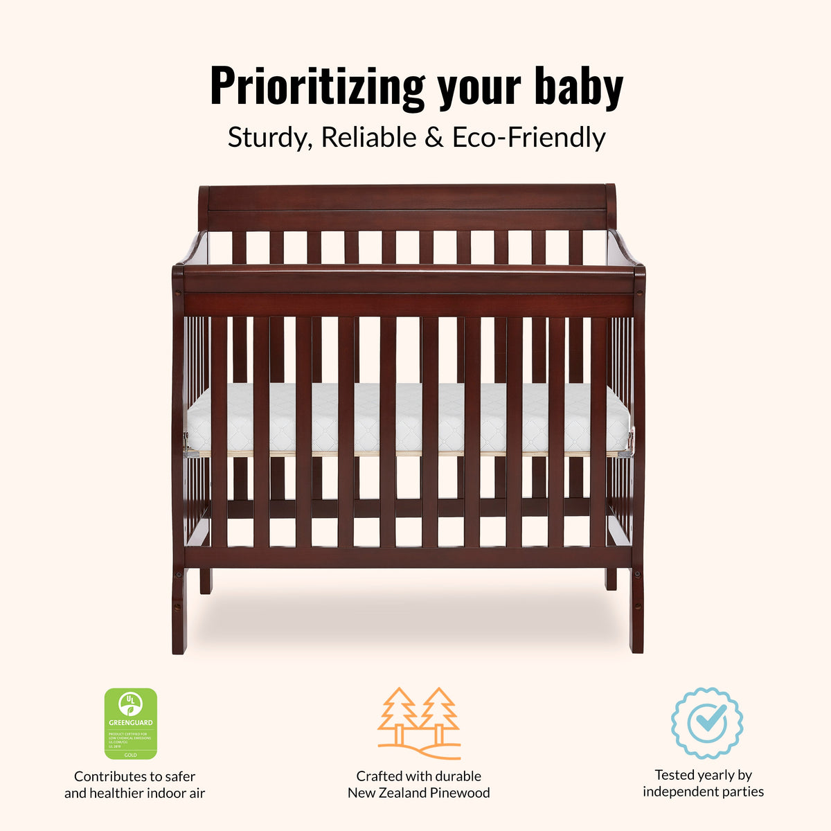 Dream On Me Aden Convertible 4-in-1 Mini Crib