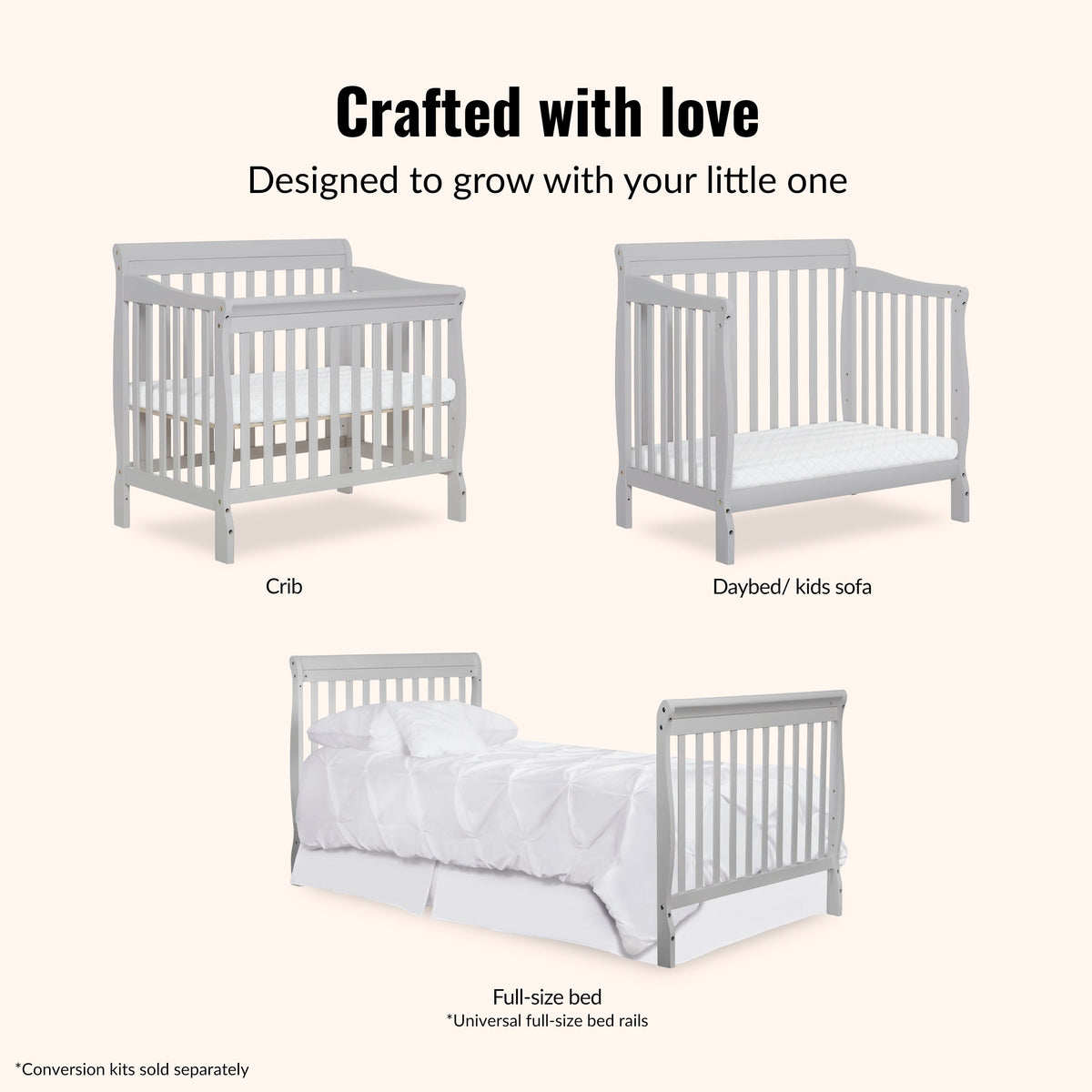Dream On Me Aden Convertible 4-in-1 Mini Crib