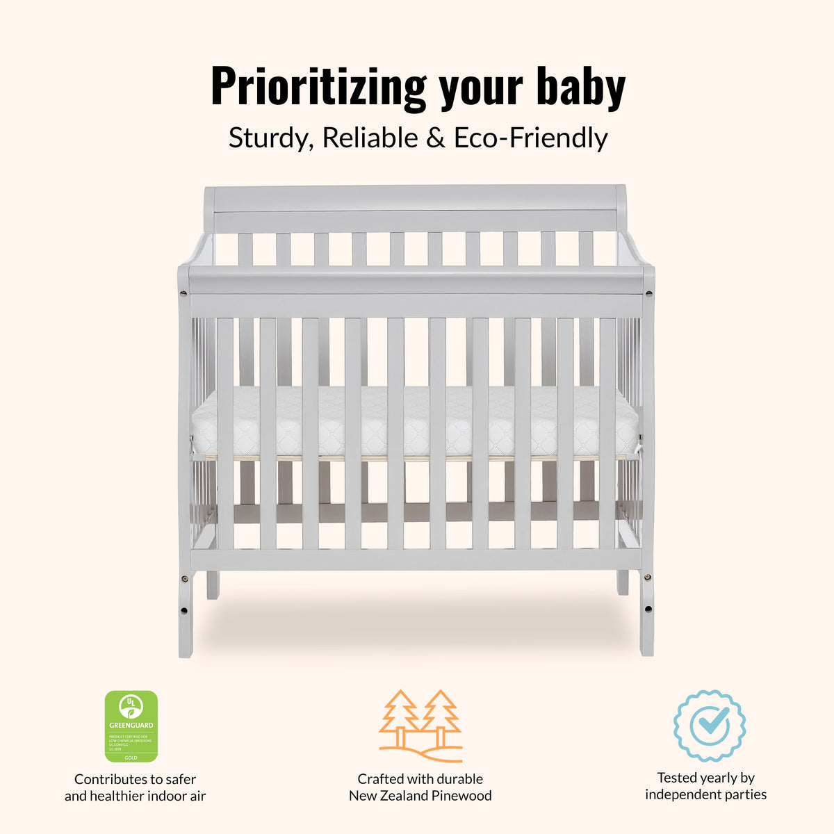 Dream On Me Aden Convertible 4-in-1 Mini Crib