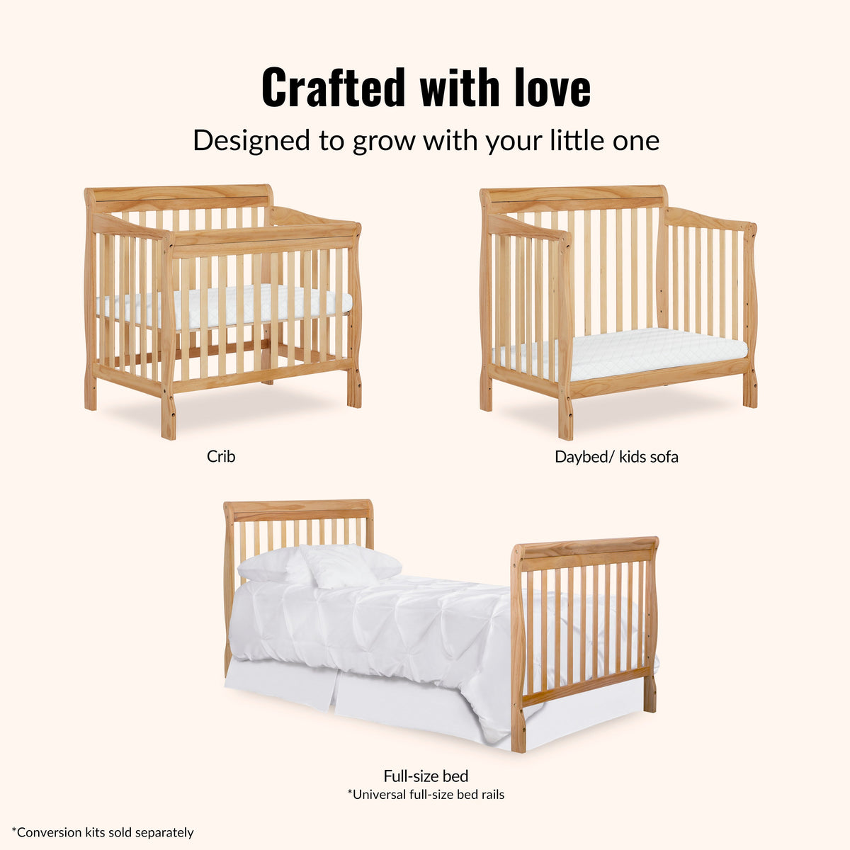 Dream On Me Aden Convertible 4-in-1 Mini Crib