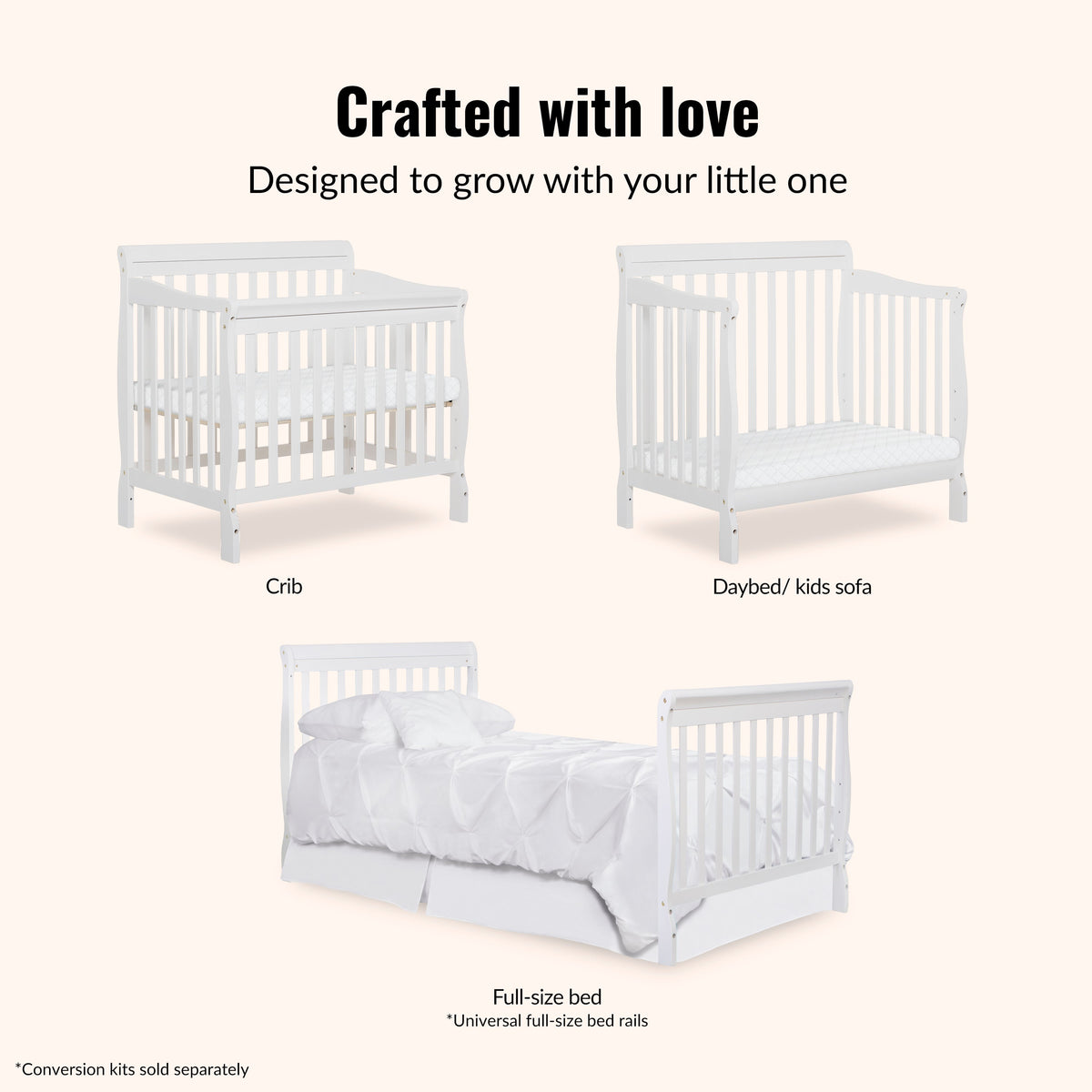 Dream On Me Aden Convertible 4-in-1 Mini Crib