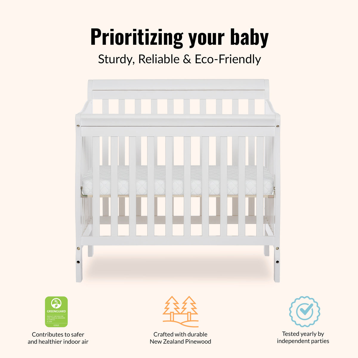 Dream On Me Aden Convertible 4-in-1 Mini Crib