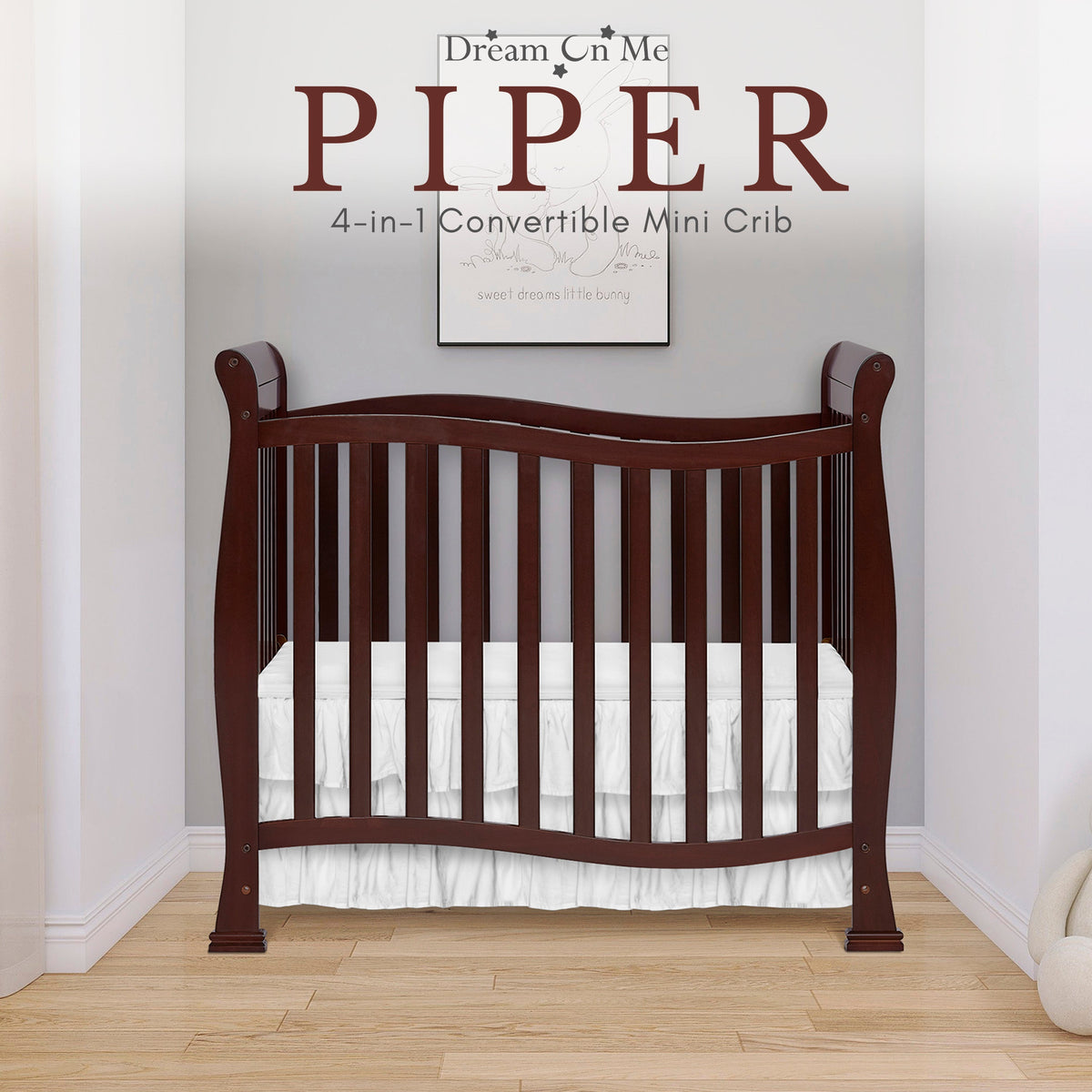 Dream On Me Piper 4-in-1 Convertible Mini Crib