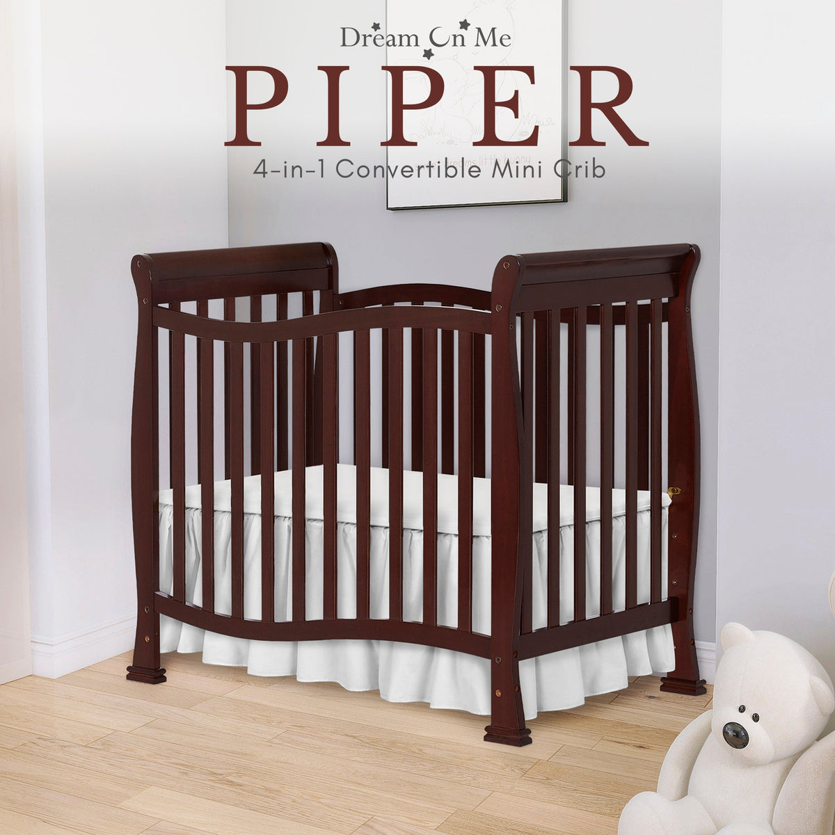 Dream On Me Piper 4-in-1 Convertible Mini Crib
