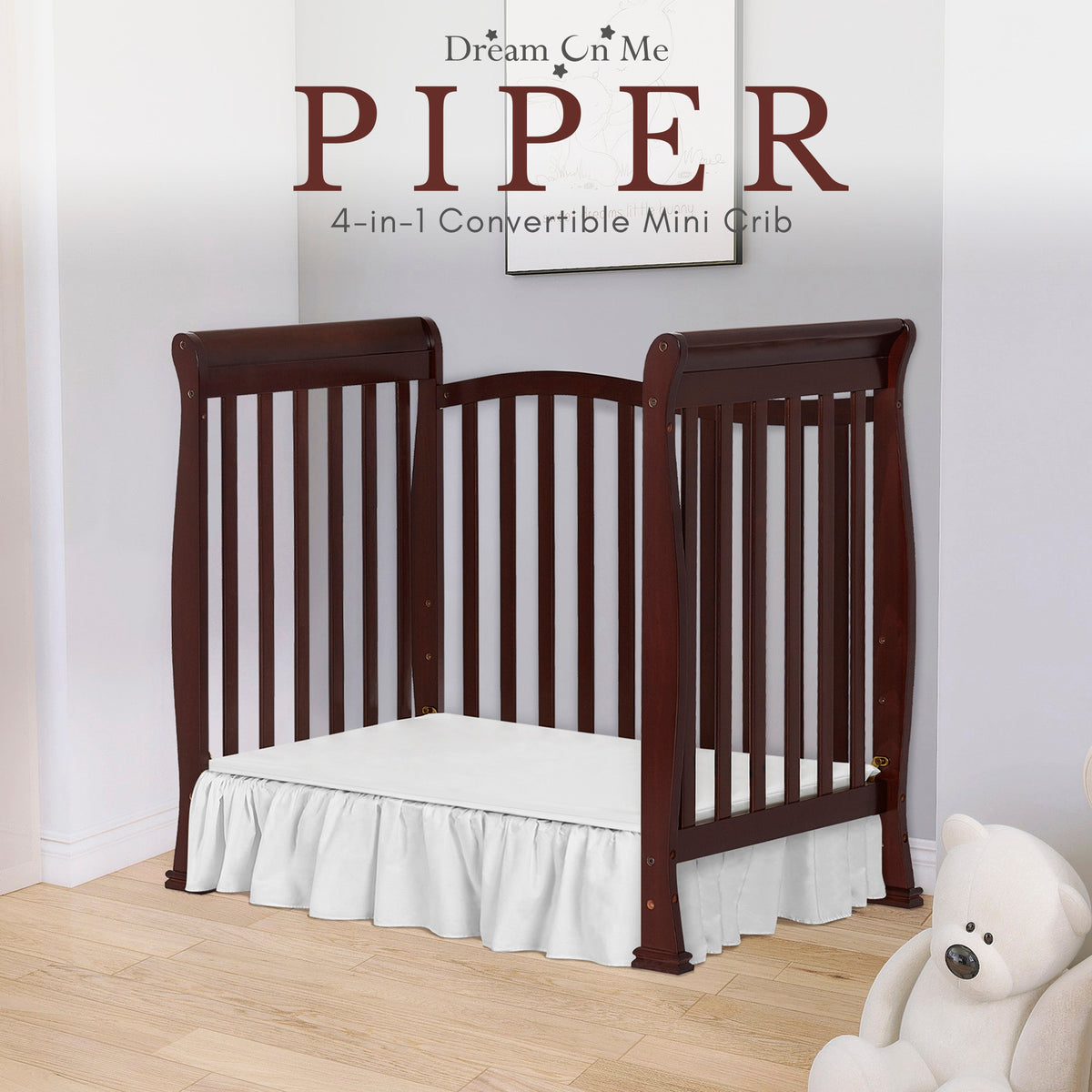 Dream On Me Piper 4-in-1 Convertible Mini Crib