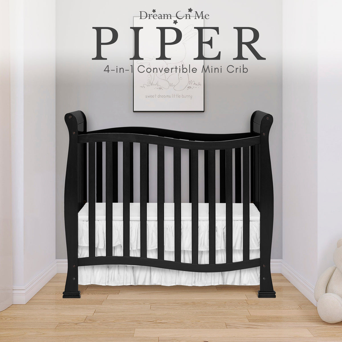 Dream On Me Piper 4-in-1 Convertible Mini Crib