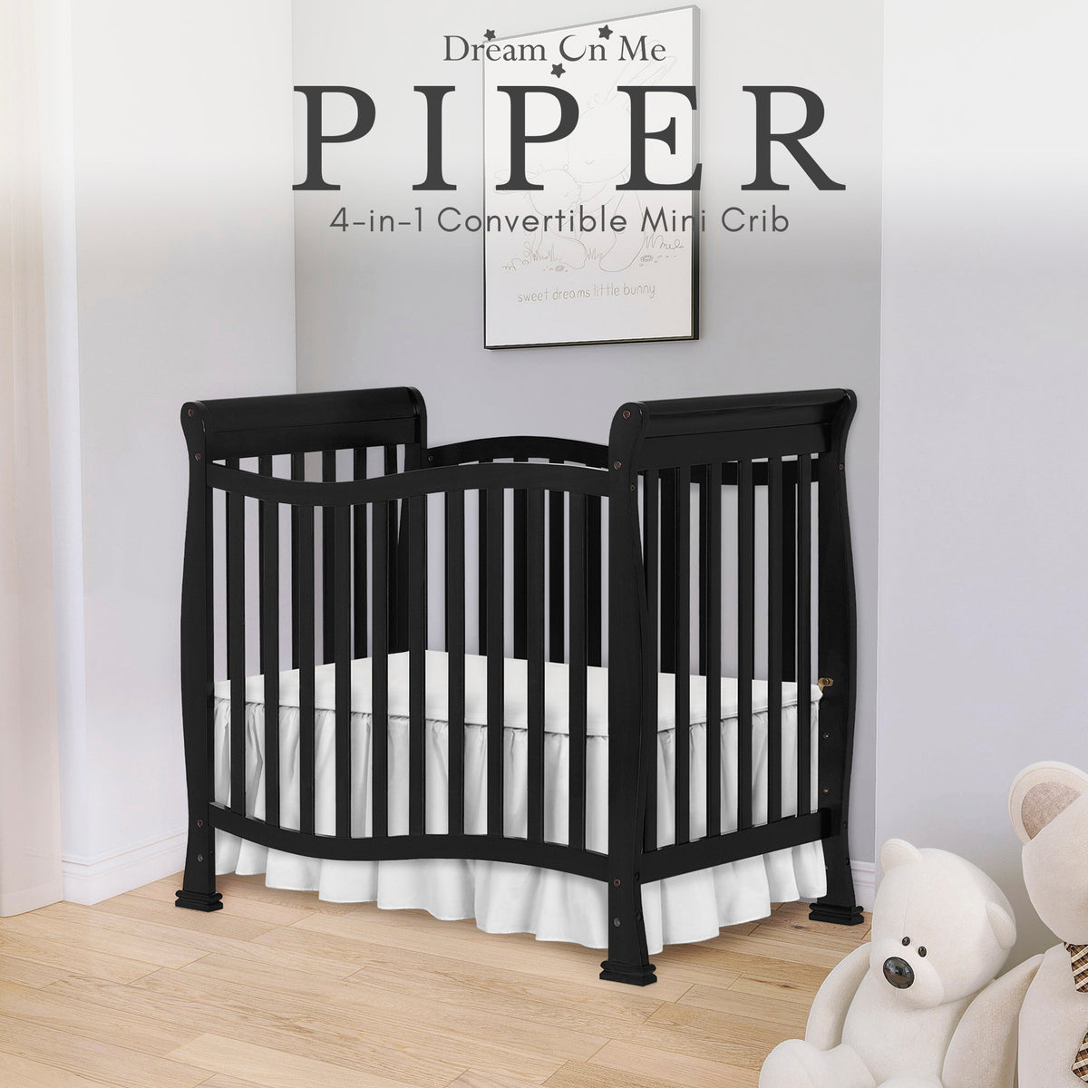 Dream On Me Piper 4-in-1 Convertible Mini Crib