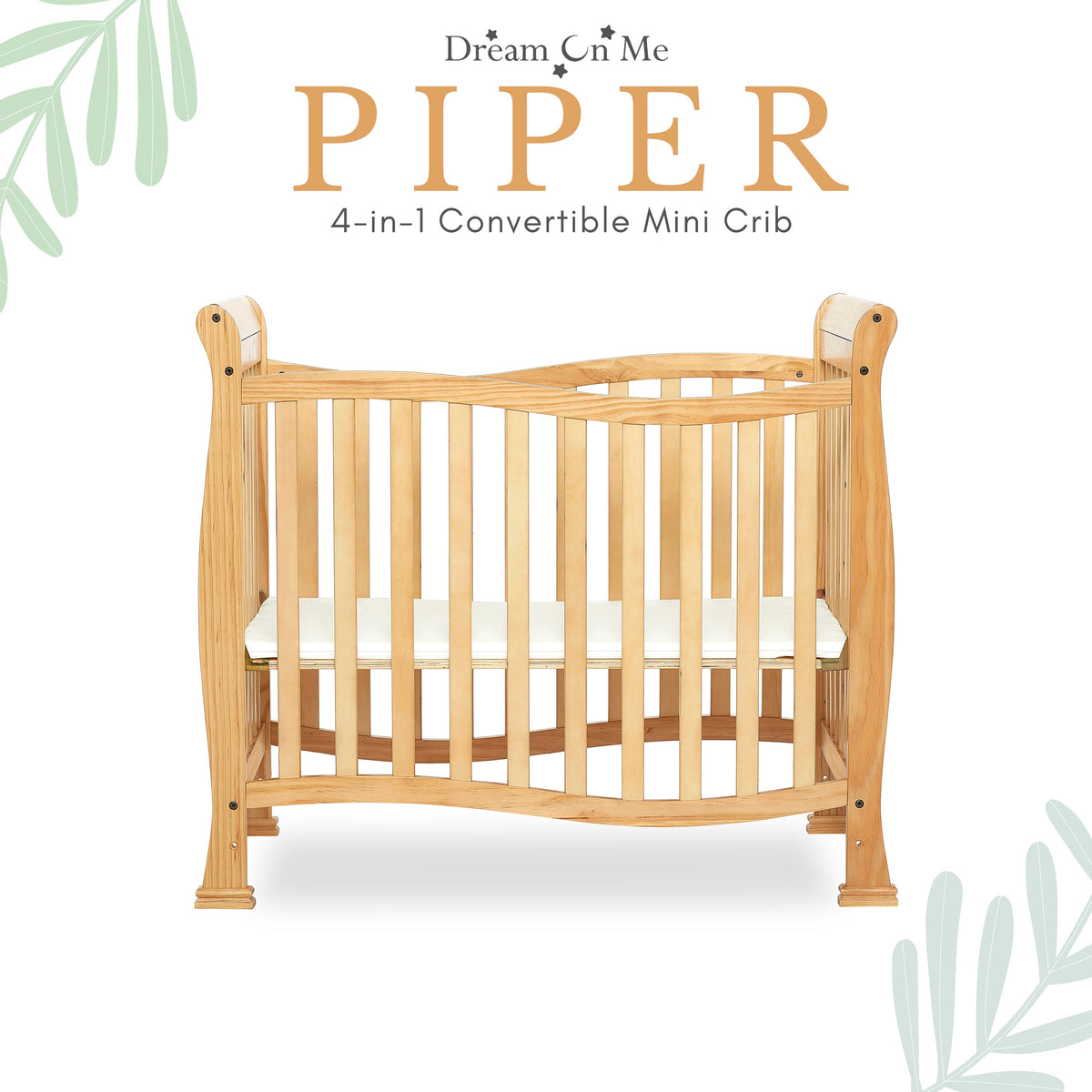Dream On Me Piper 4-in-1 Convertible Mini Crib