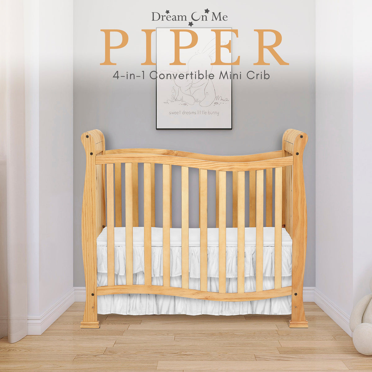 Dream On Me Piper 4-in-1 Convertible Mini Crib