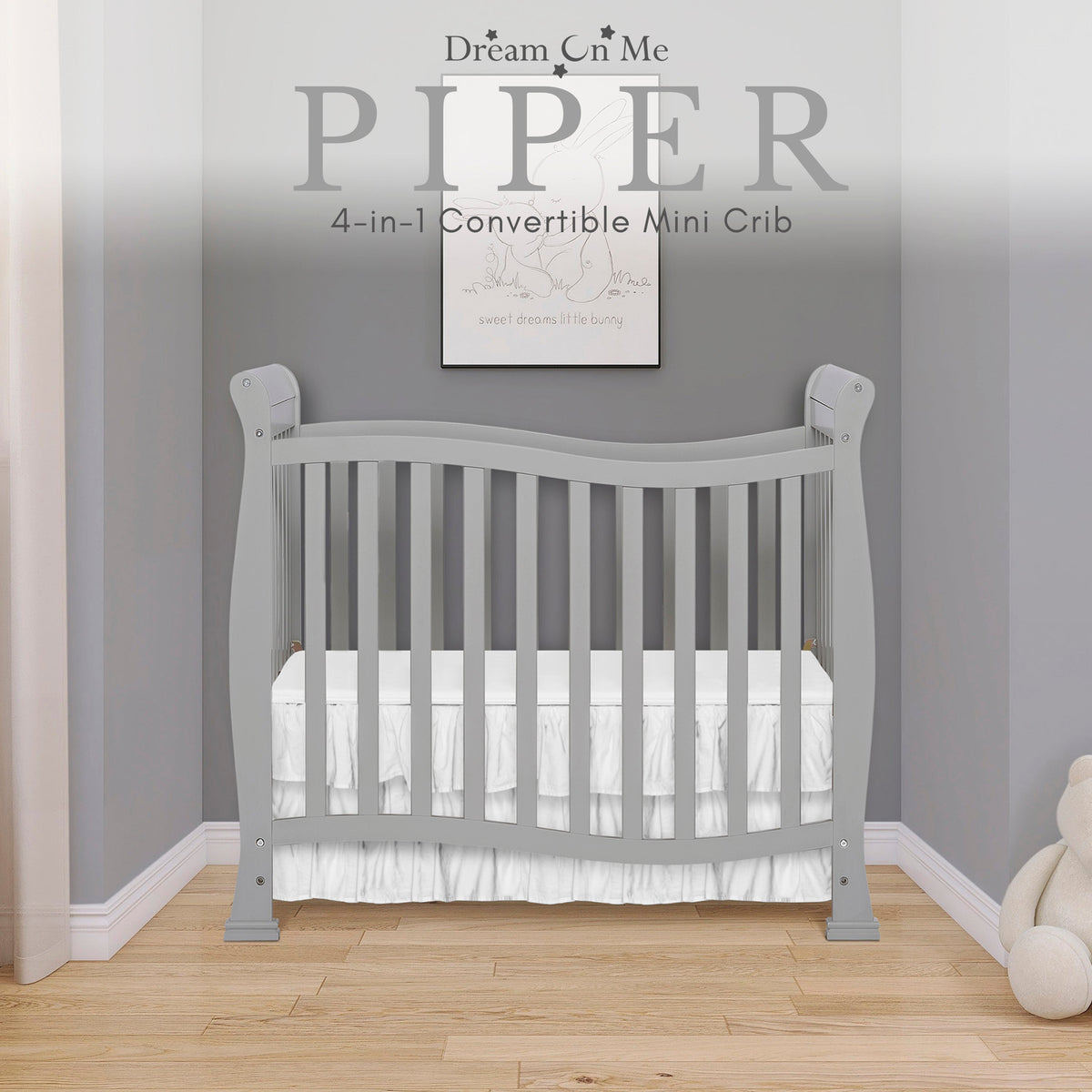 Dream On Me Piper 4-in-1 Convertible Mini Crib