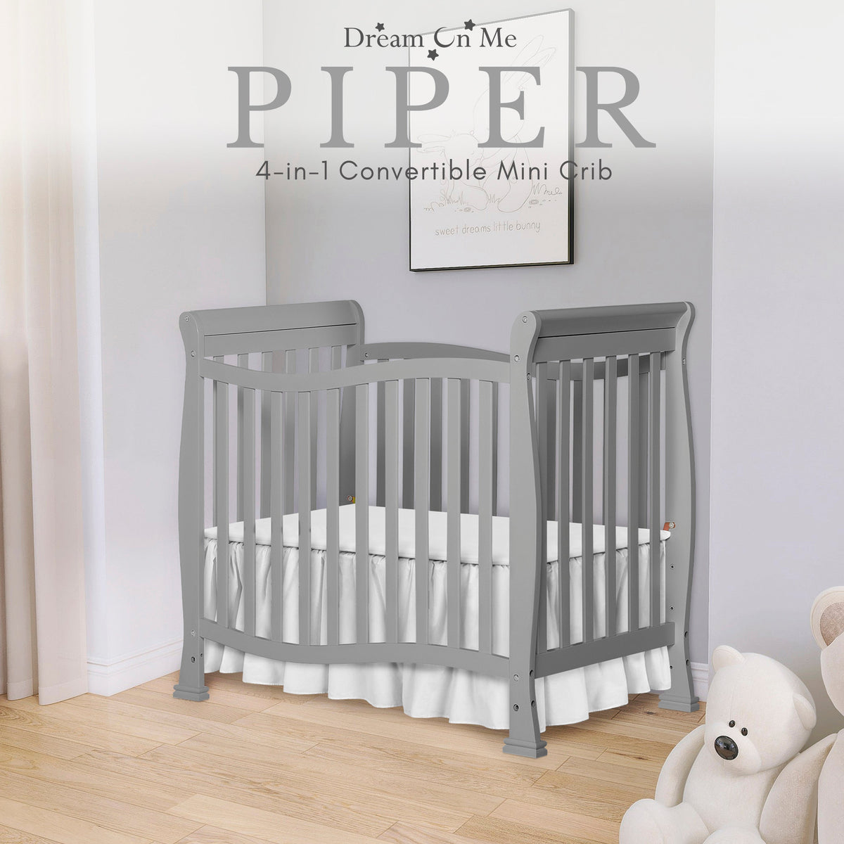 Dream On Me Piper 4-in-1 Convertible Mini Crib