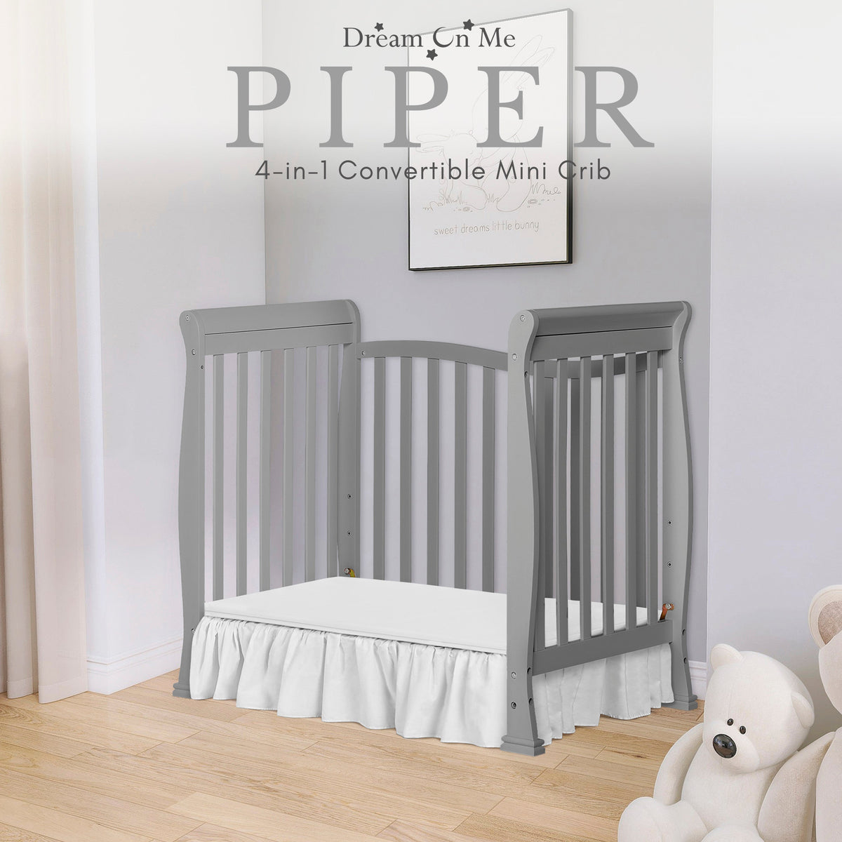 Dream On Me Piper 4-in-1 Convertible Mini Crib