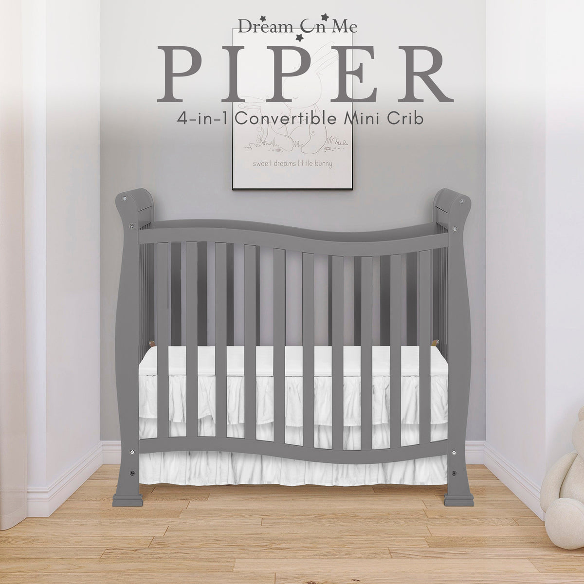 Dream On Me Piper 4-in-1 Convertible Mini Crib
