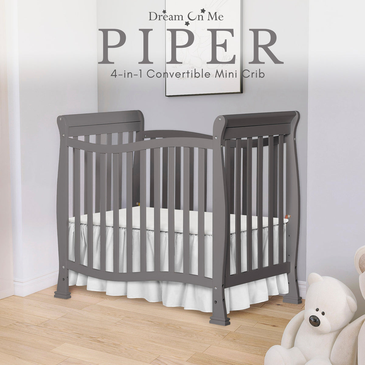 Dream On Me Piper 4-in-1 Convertible Mini Crib