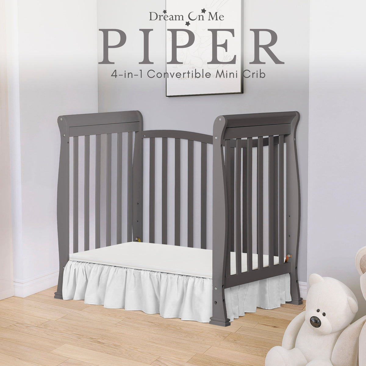Dream On Me Piper 4-in-1 Convertible Mini Crib