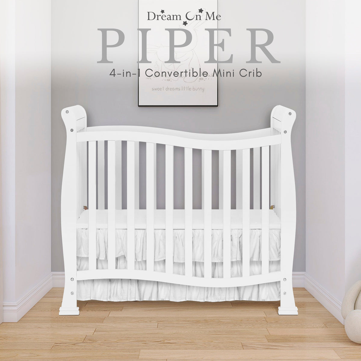 Dream On Me Piper 4-in-1 Convertible Mini Crib