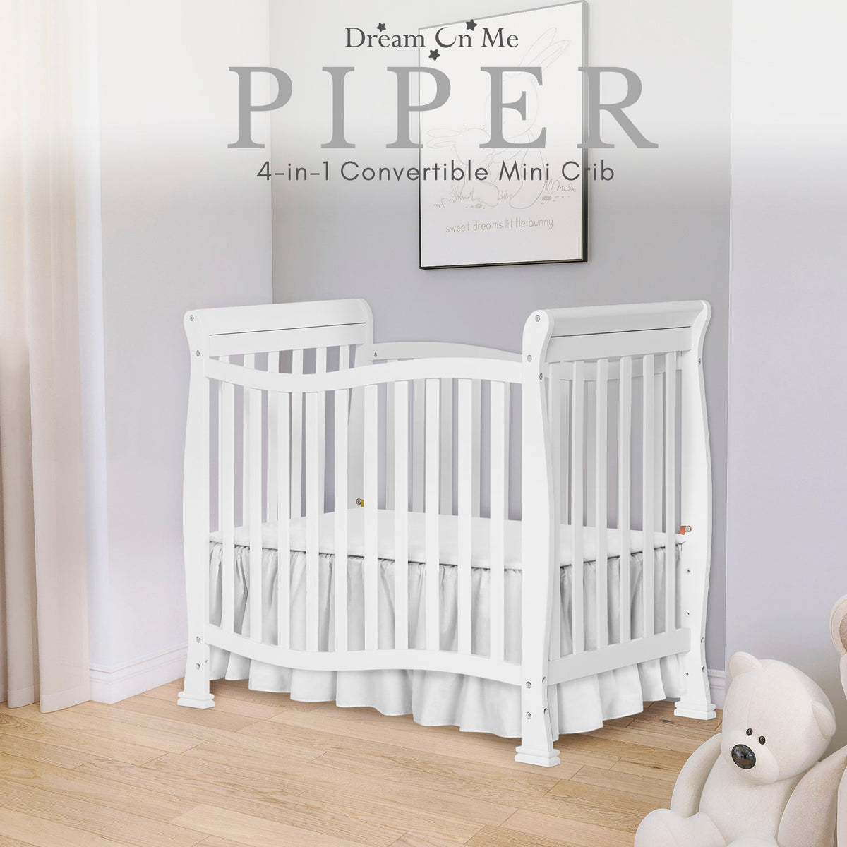 Dream On Me Piper 4-in-1 Convertible Mini Crib