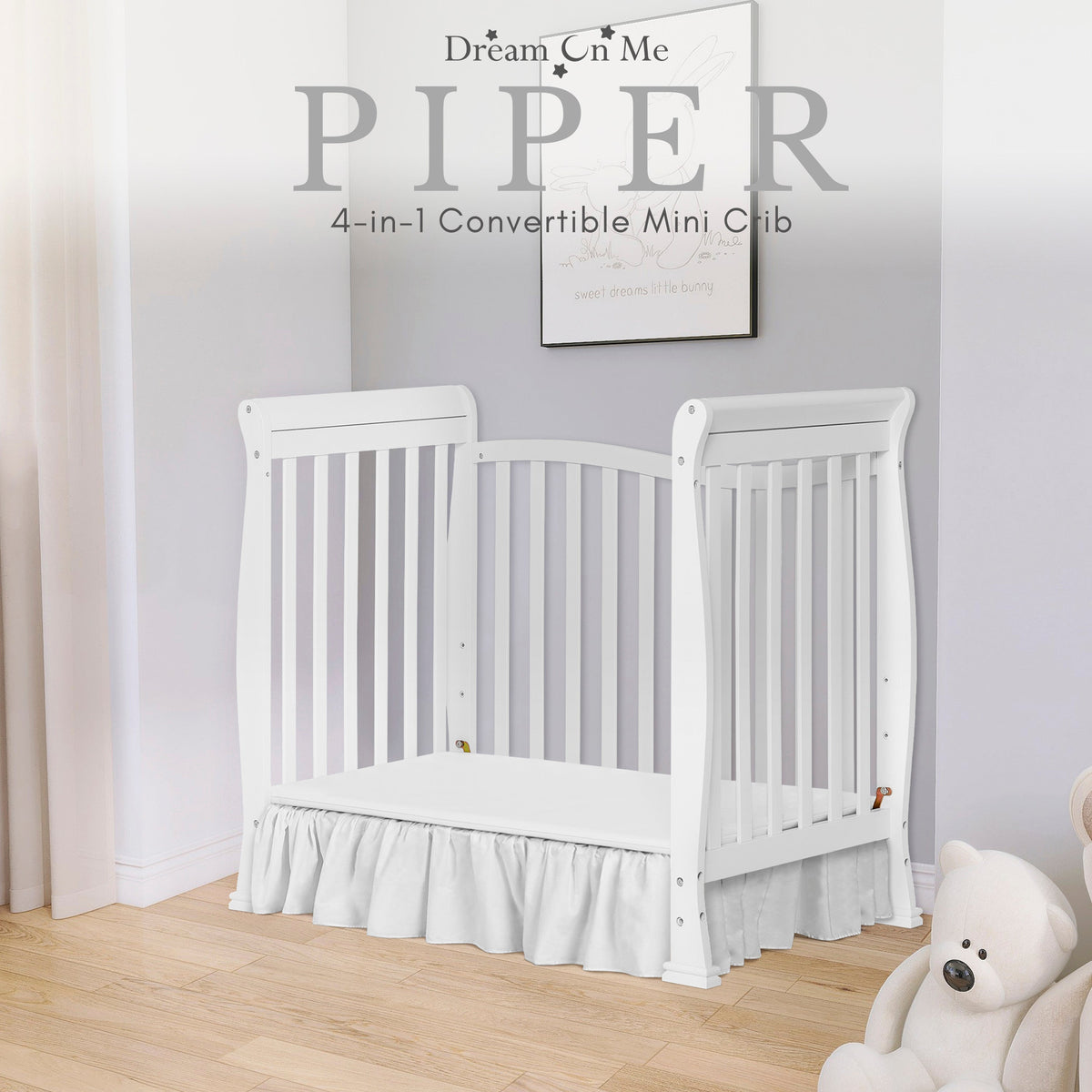 Dream On Me Piper 4-in-1 Convertible Mini Crib
