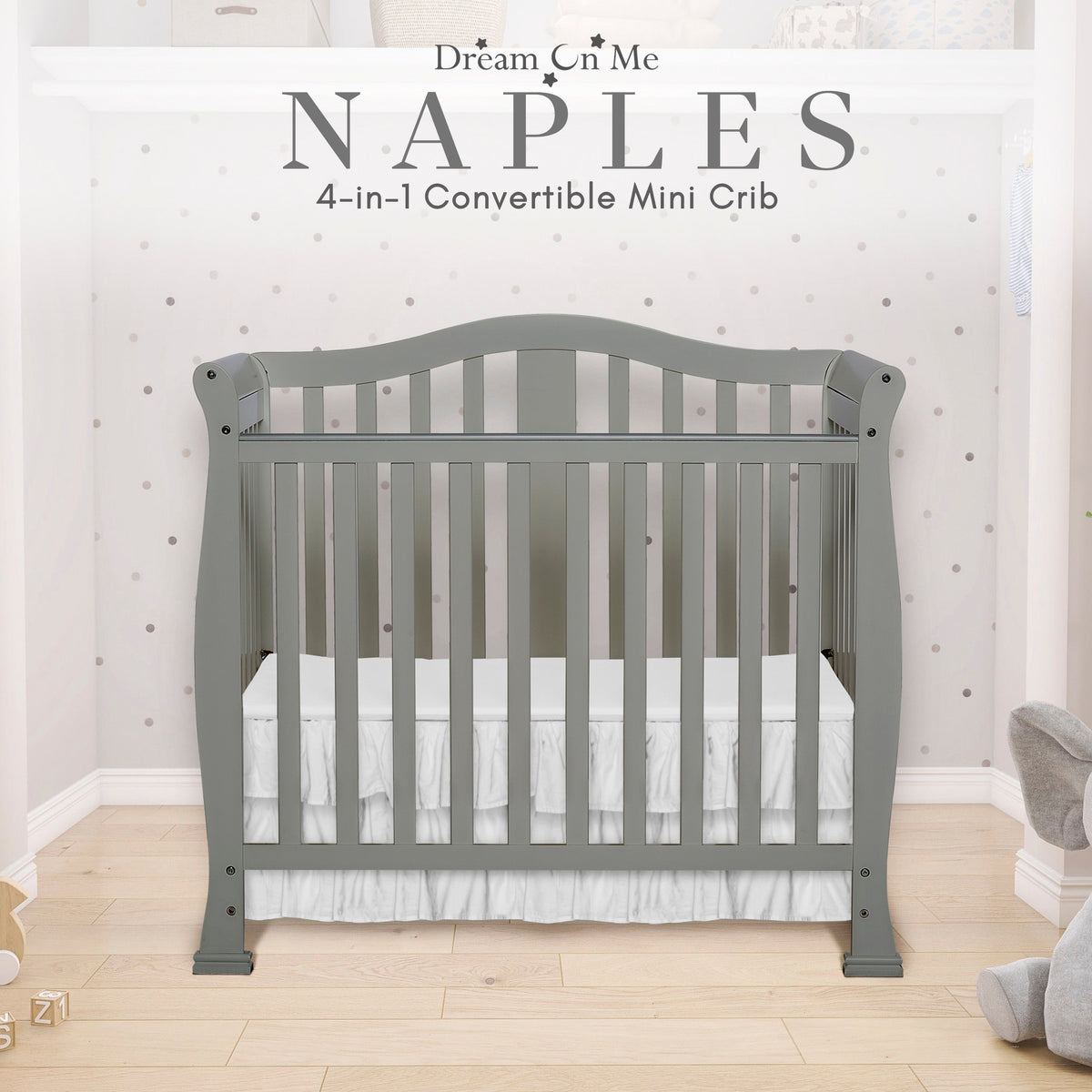 Dream On Me Naples 4-in-1 Convertible Mini Crib