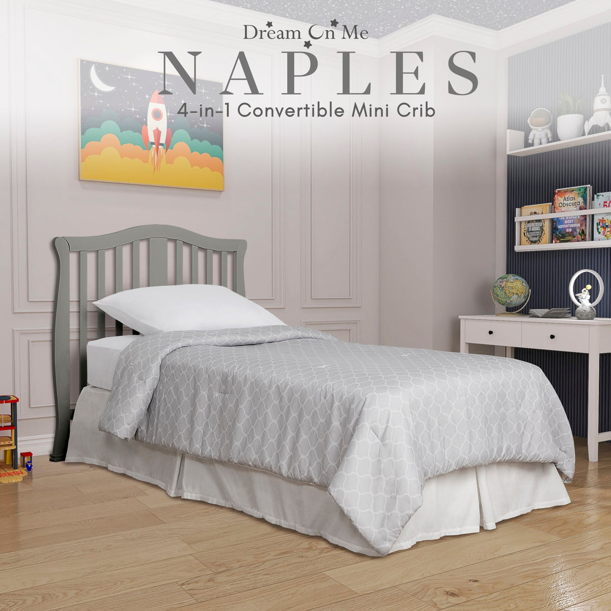 Dream On Me Naples 4-in-1 Convertible Mini Crib