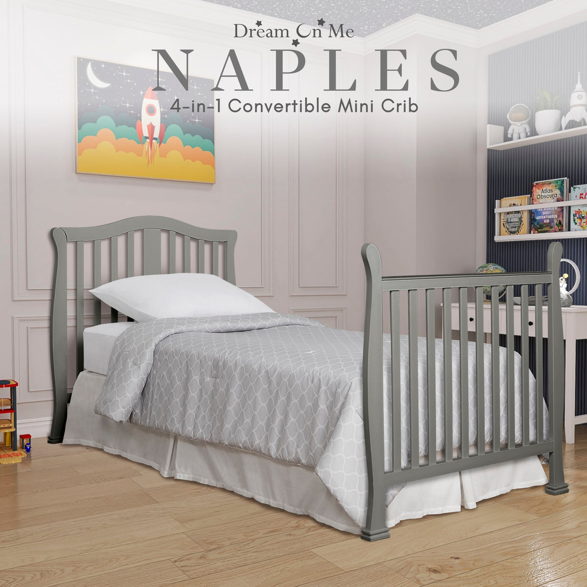 Dream On Me Naples 4-in-1 Convertible Mini Crib