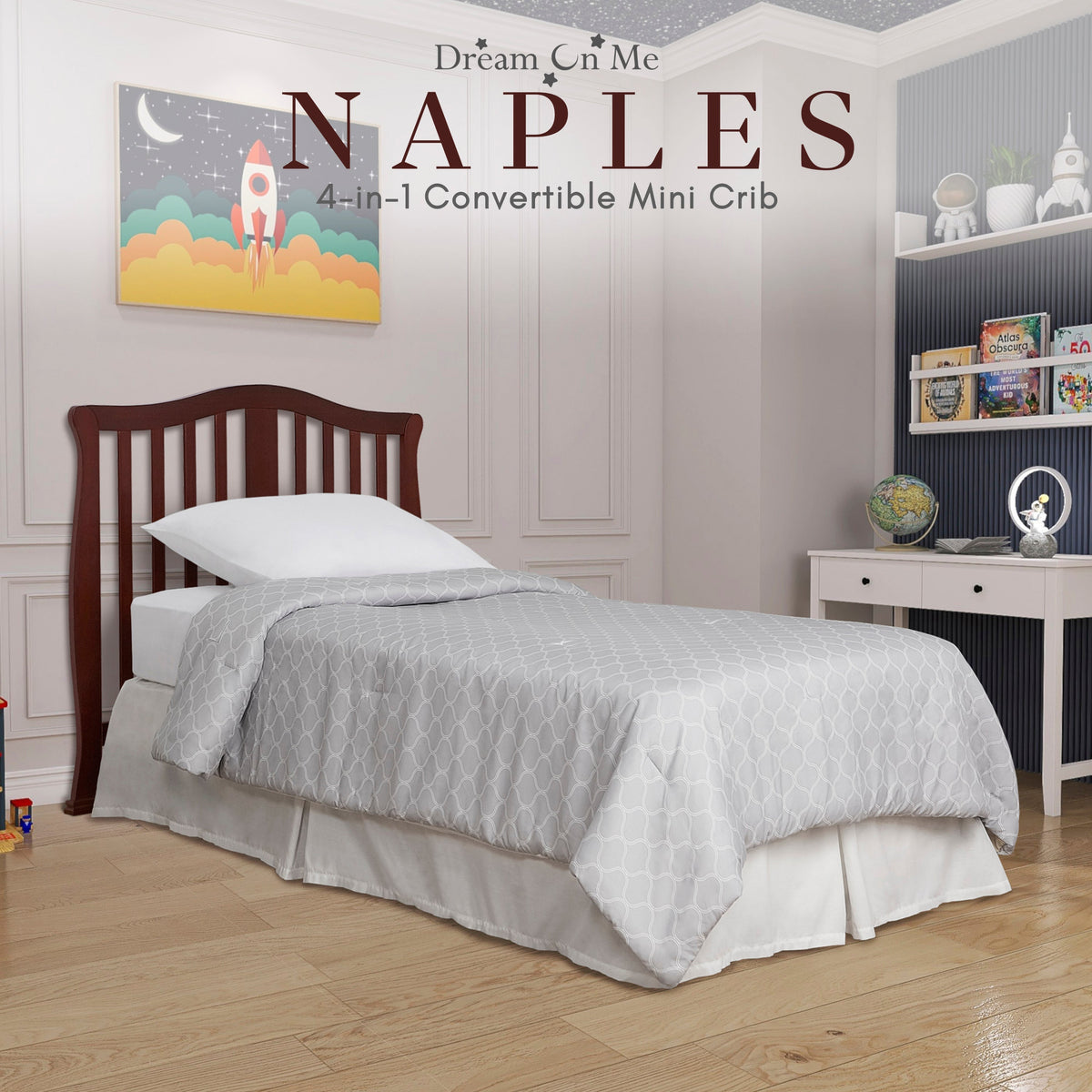 Dream On Me Naples 4-in-1 Convertible Mini Crib
