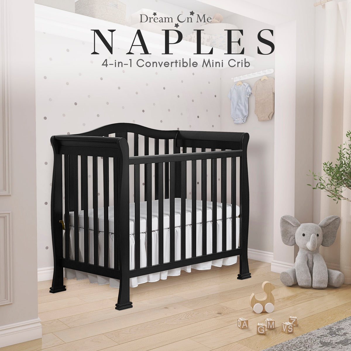 Dream On Me Naples 4-in-1 Convertible Mini Crib