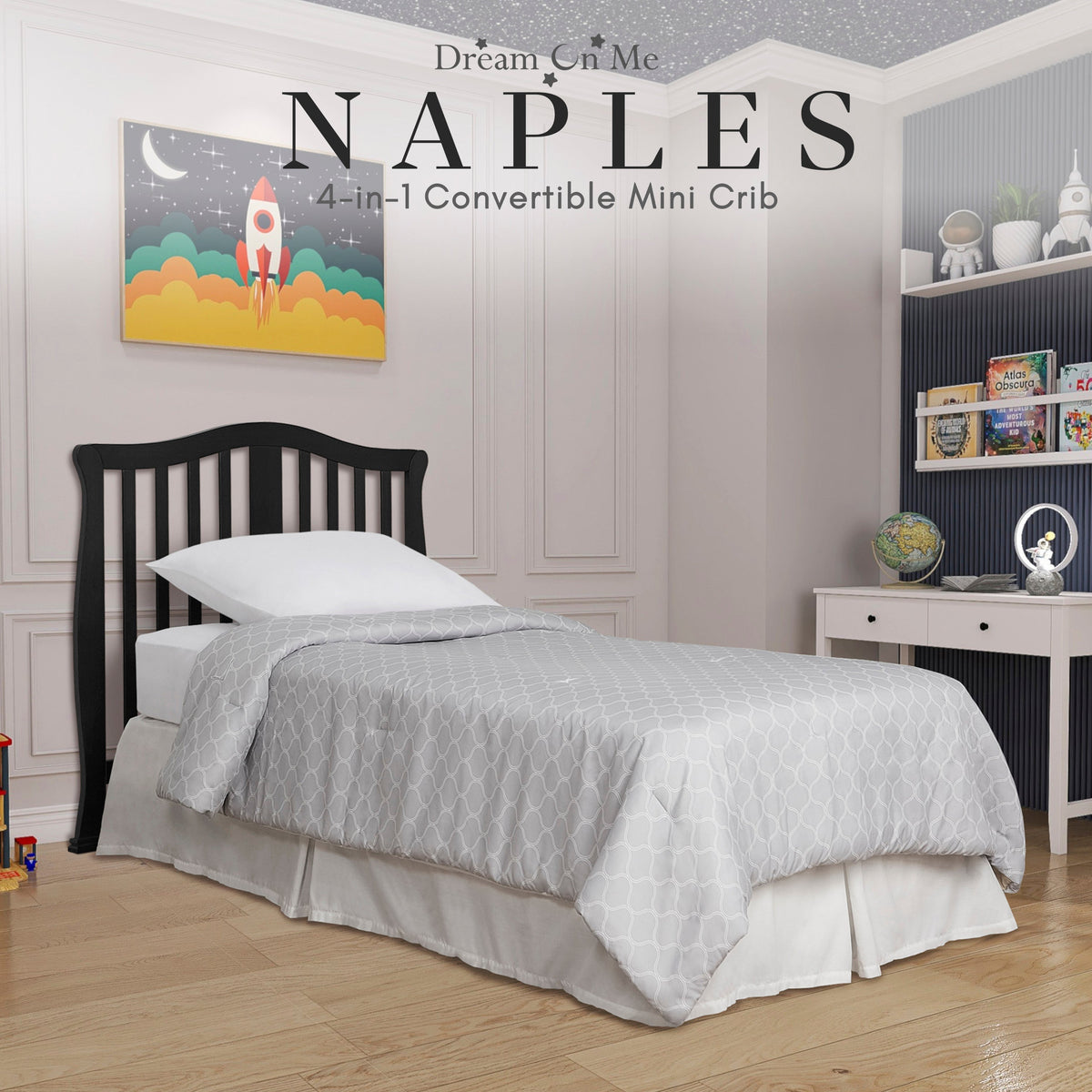 Dream On Me Naples 4-in-1 Convertible Mini Crib