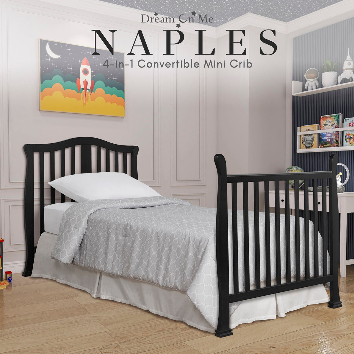 Dream On Me Naples 4-in-1 Convertible Mini Crib