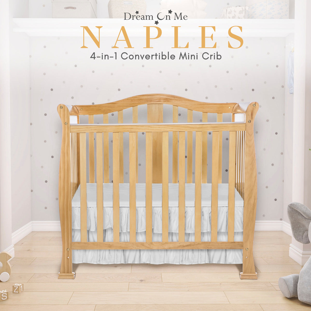 Dream On Me Naples 4-in-1 Convertible Mini Crib