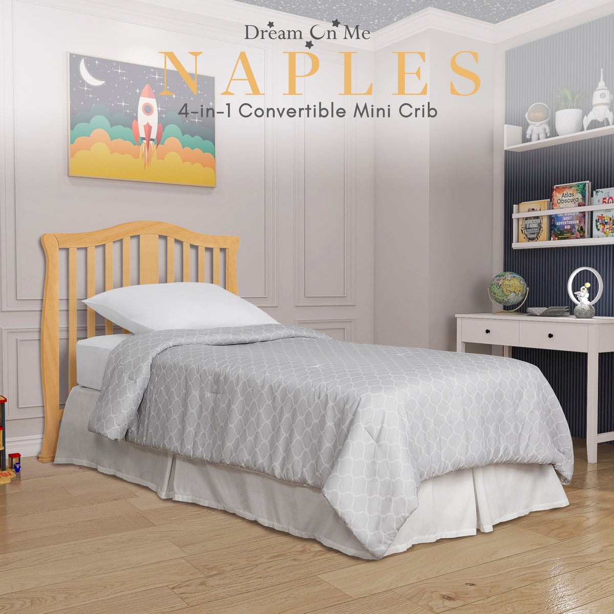 Dream On Me Naples 4-in-1 Convertible Mini Crib
