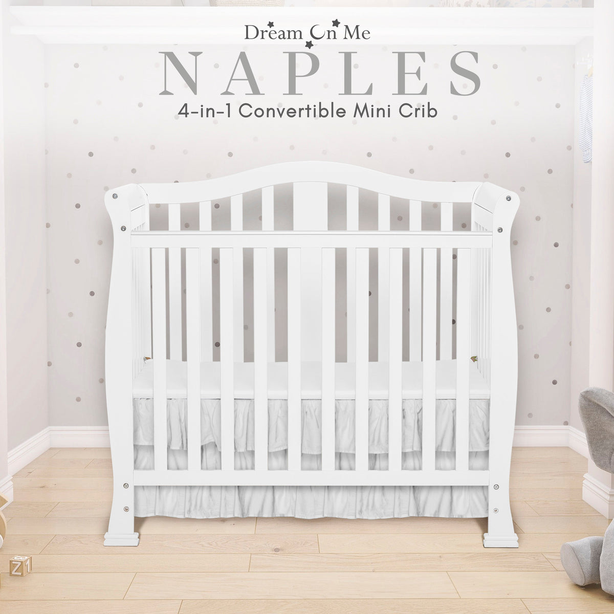 Dream On Me Naples 4-in-1 Convertible Mini Crib
