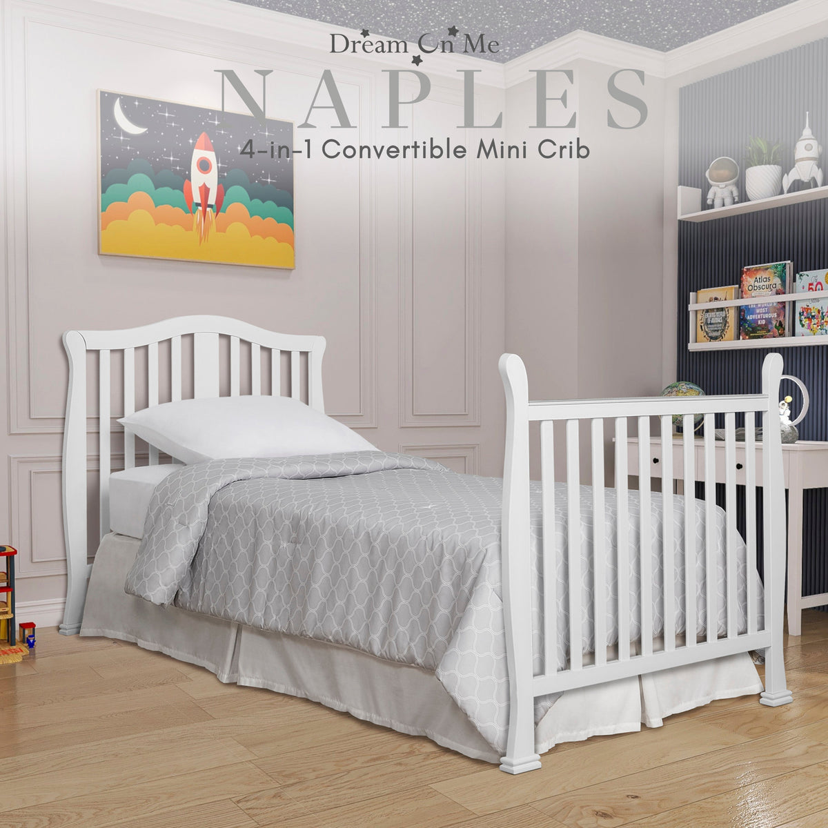 Dream On Me Naples 4-in-1 Convertible Mini Crib
