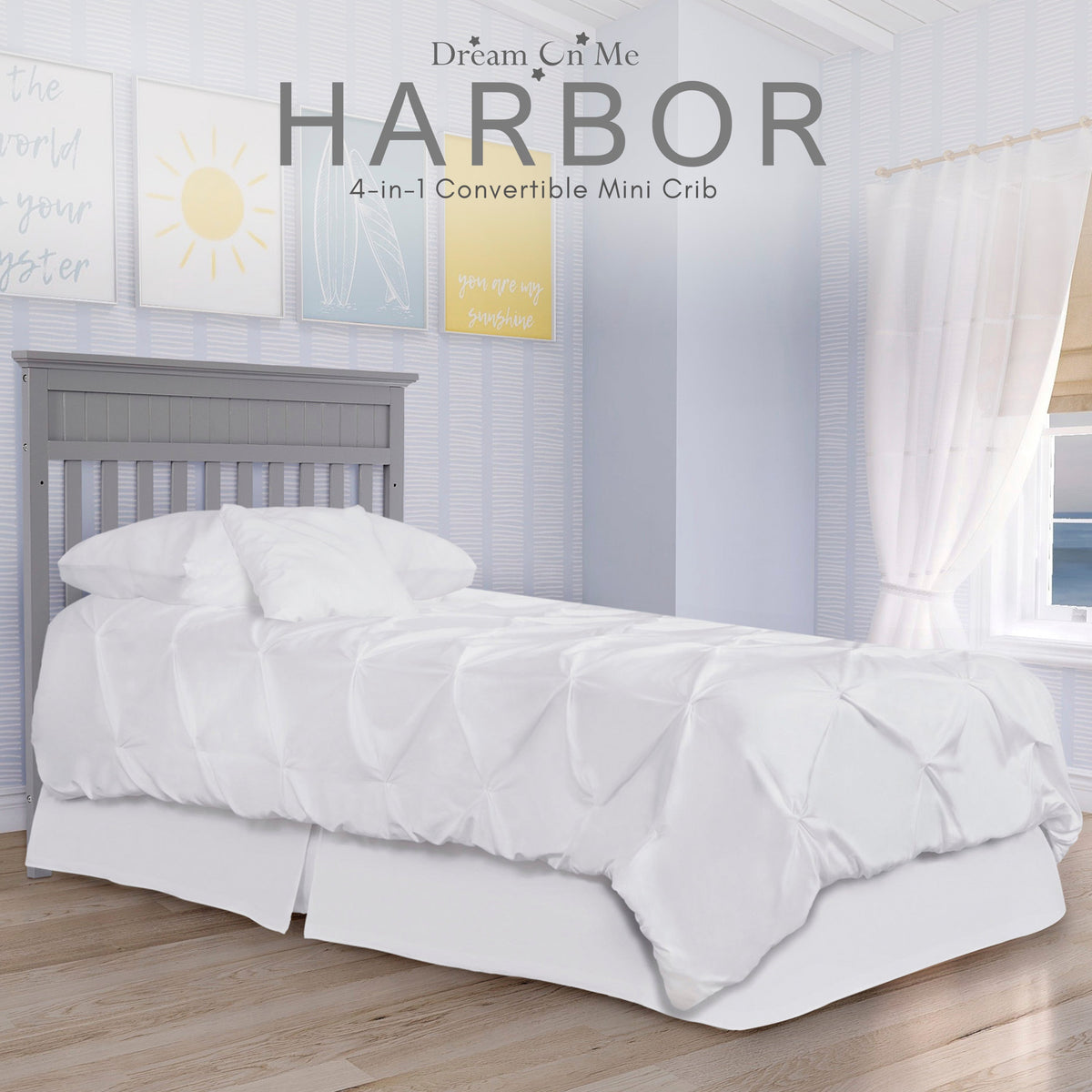 Dream On Me Harbor 4-in-1 Convertible Mini Crib