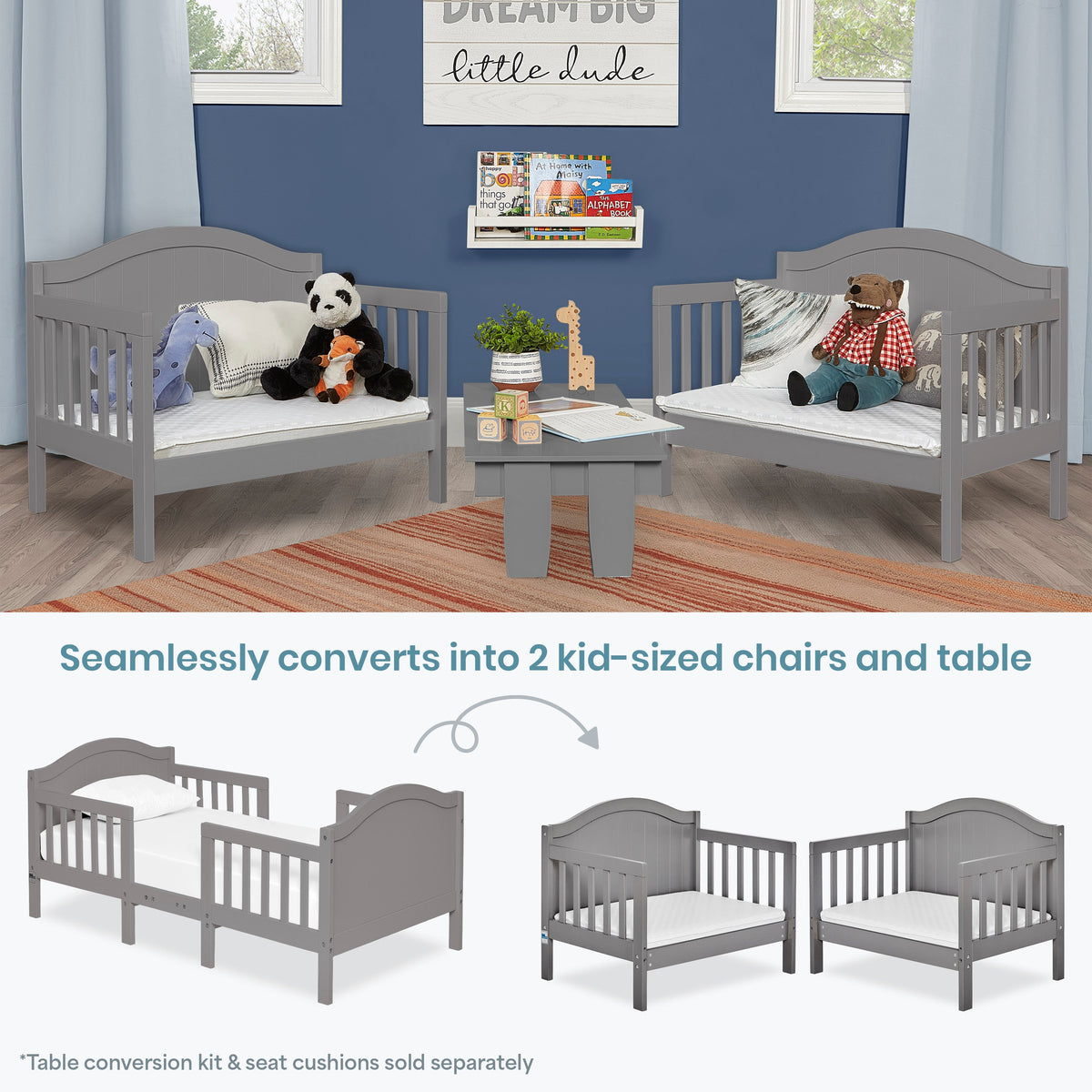 Dream On Me Portland 3 In 1 Convertible Toddler Bed