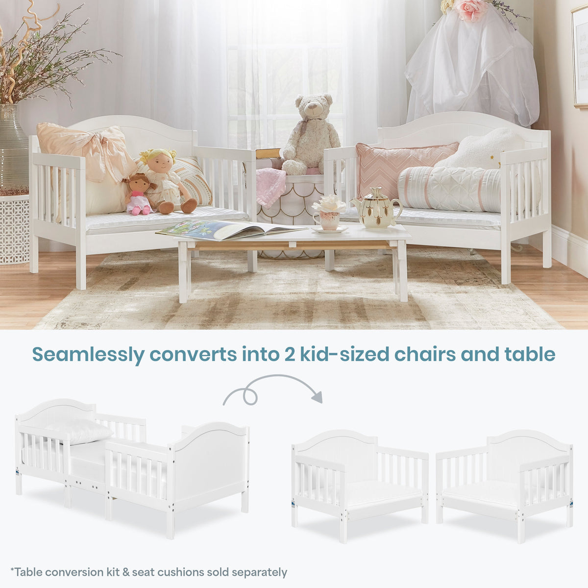 Dream On Me Portland 3 In 1 Convertible Toddler Bed
