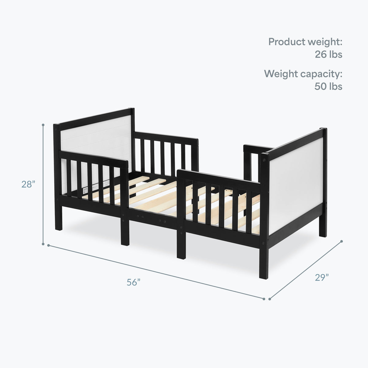 Dream On Me Hudson 3 In 1 Convertible Toddler Bed