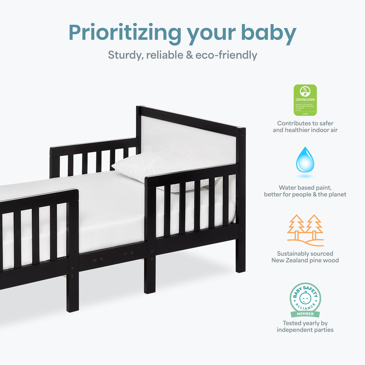 Dream On Me Hudson 3 In 1 Convertible Toddler Bed