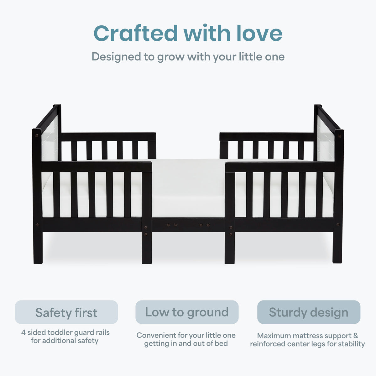 Dream On Me Hudson 3 In 1 Convertible Toddler Bed