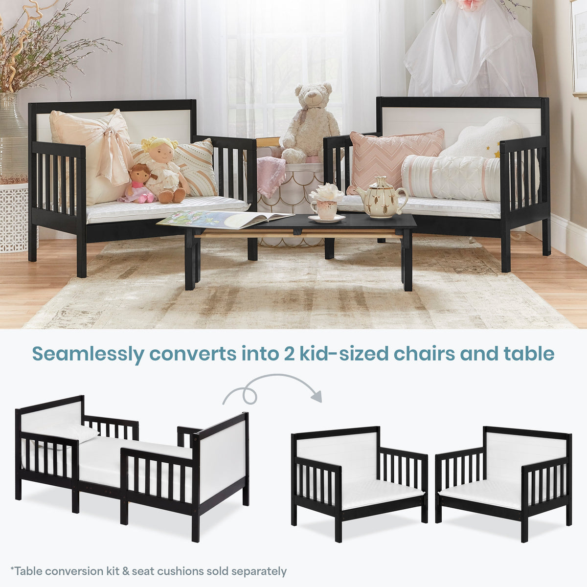 Dream On Me Hudson 3 In 1 Convertible Toddler Bed