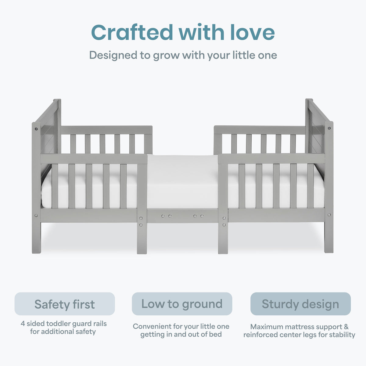 Dream On Me Hudson 3 In 1 Convertible Toddler Bed
