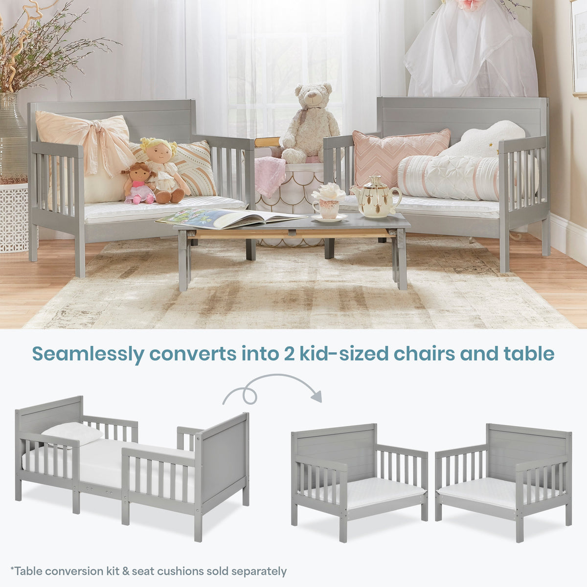 Dream On Me Hudson 3 In 1 Convertible Toddler Bed