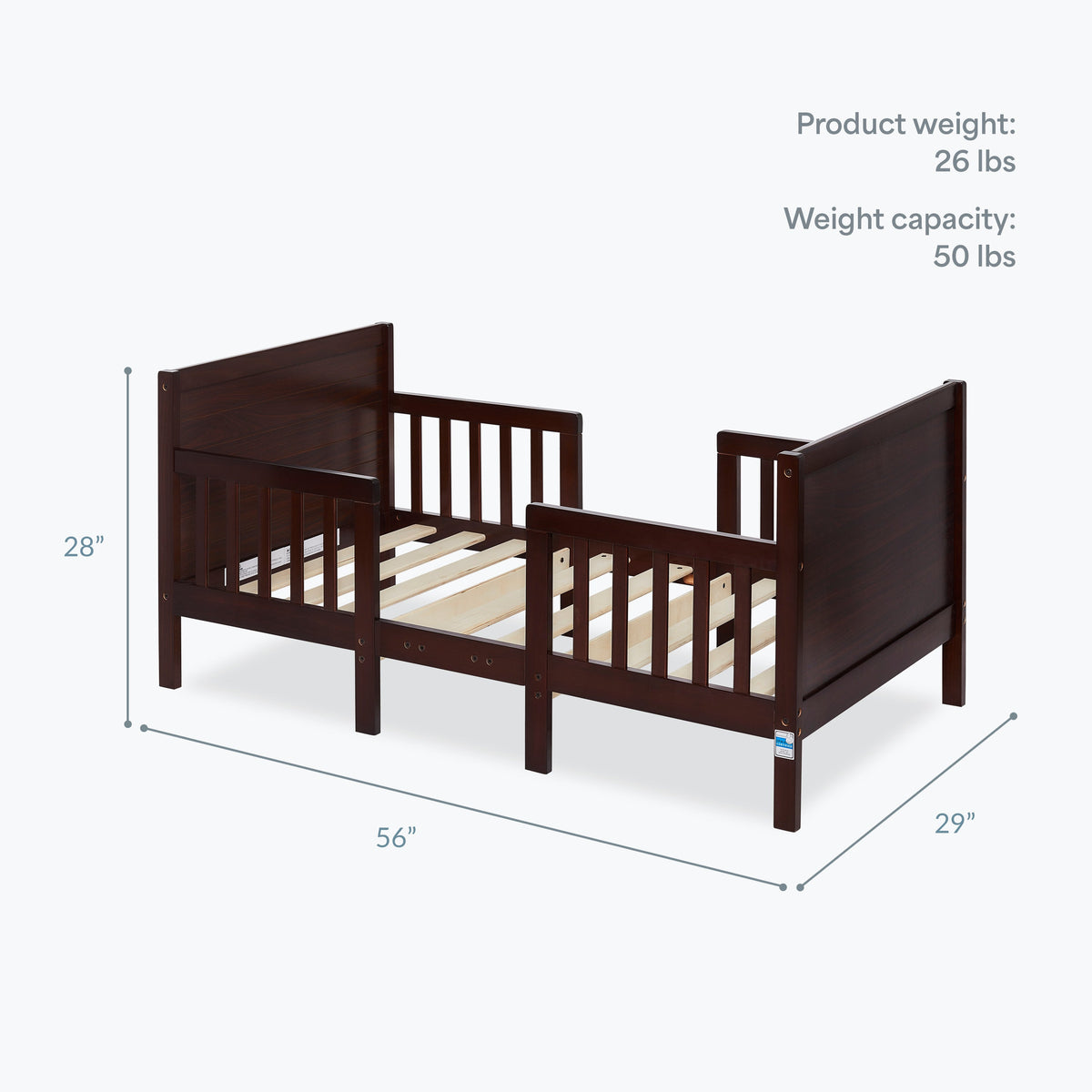 Dream On Me Hudson 3 In 1 Convertible Toddler Bed
